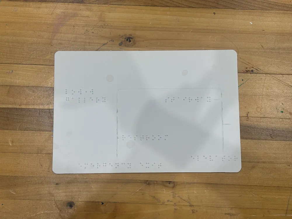 Clear Braille embossing sheet for Main Gallery
