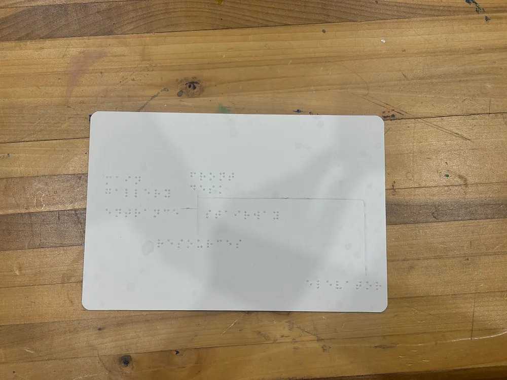 Clear Braille embossing sheet for Lower Gallery