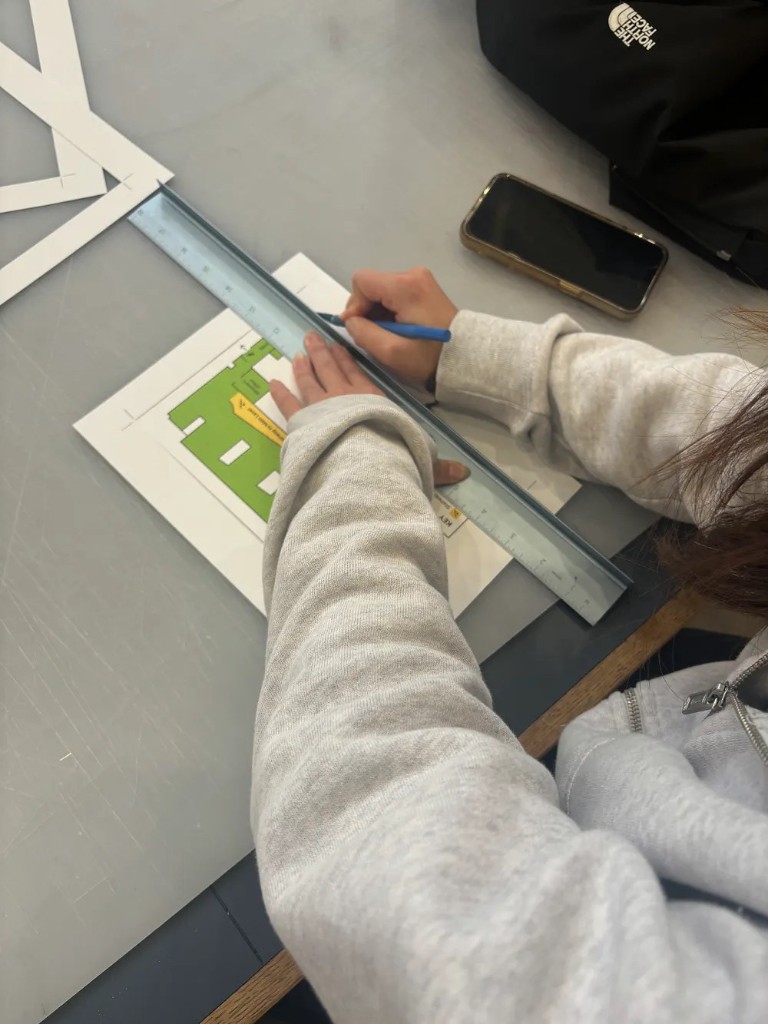 Measuring and marking the Braille map print by hand
