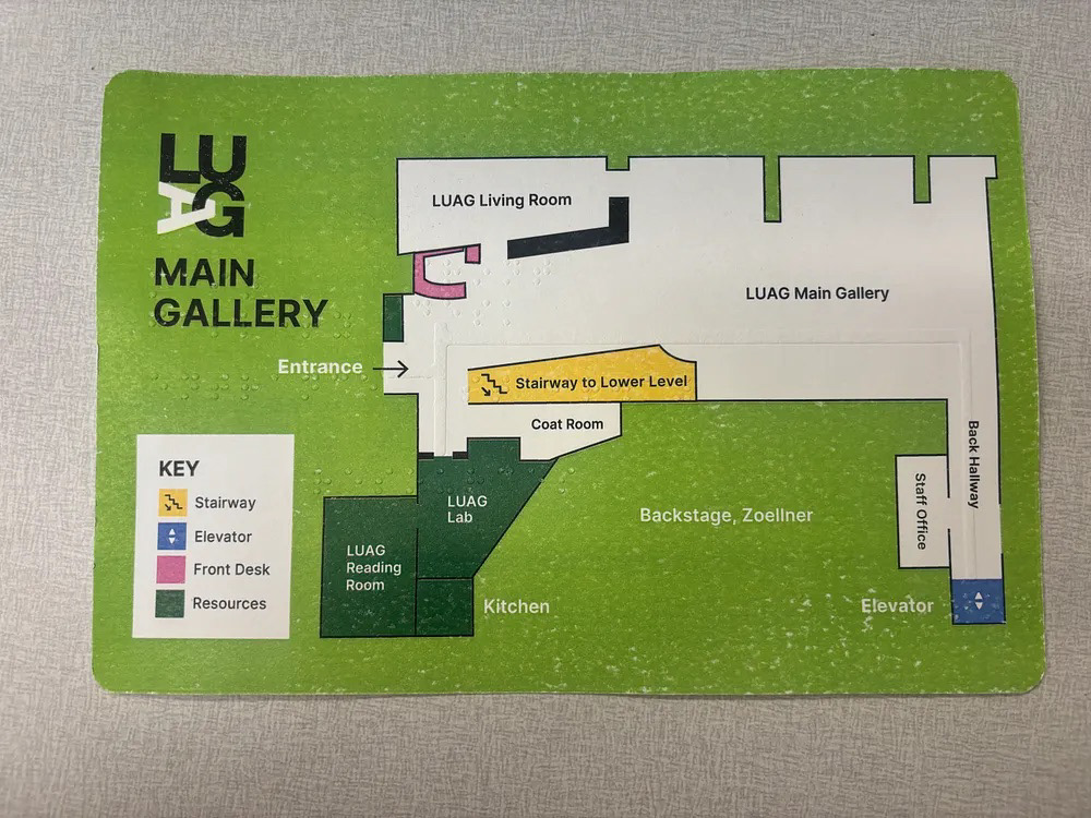 Embossed LUAG Main Gallery map front side after mounting
