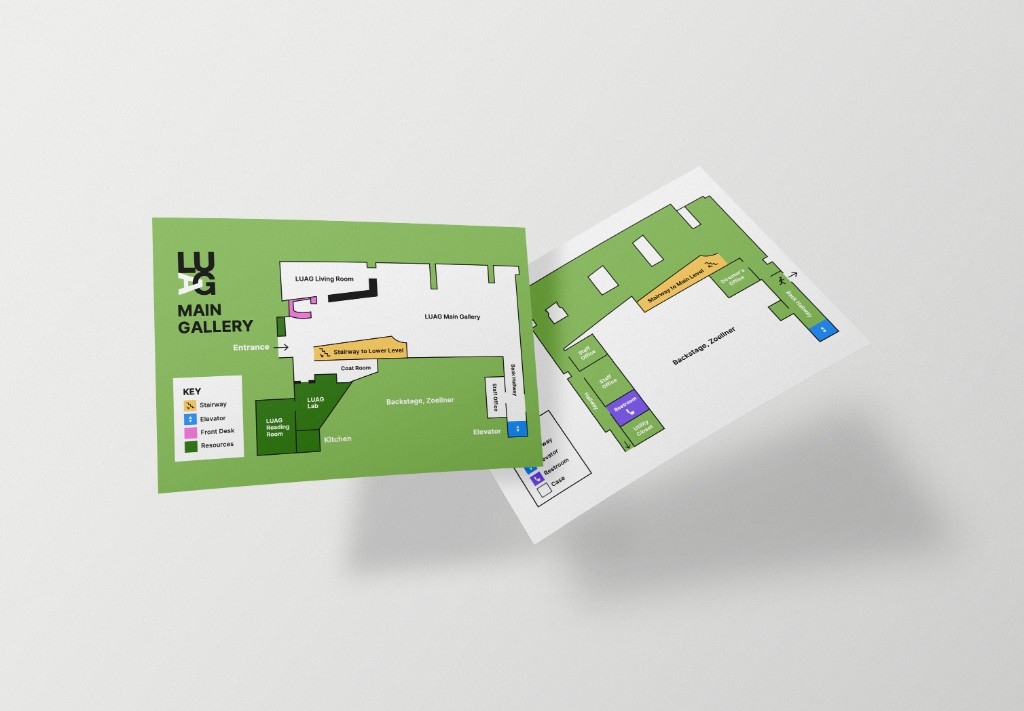 LUAG Main Gallery floor map — wayfinding and room layout