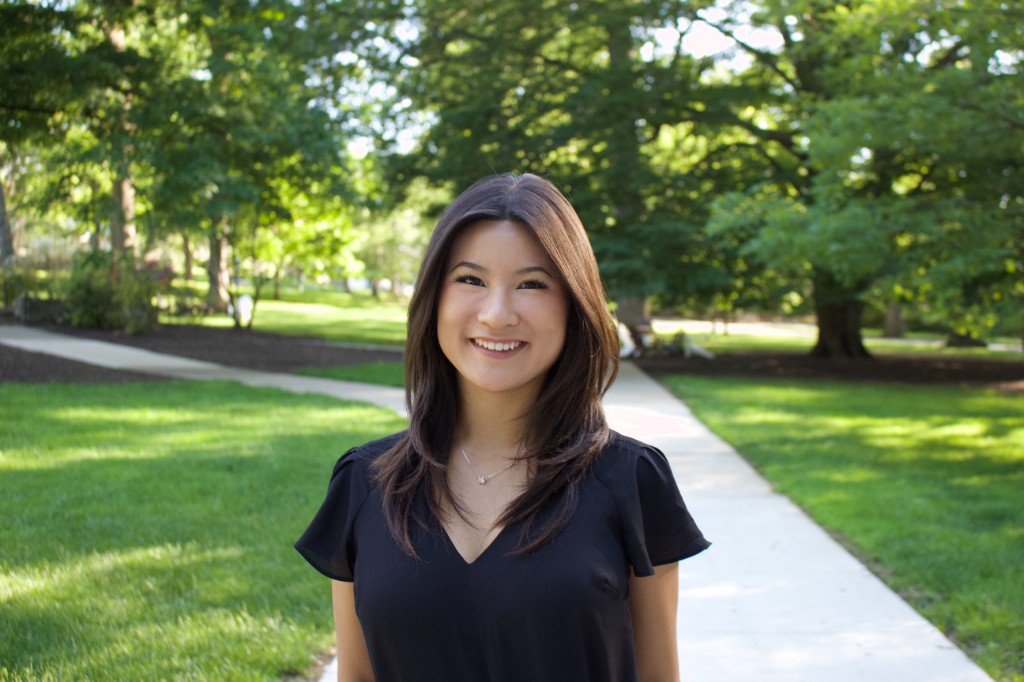 Portrait on a tree-lined path