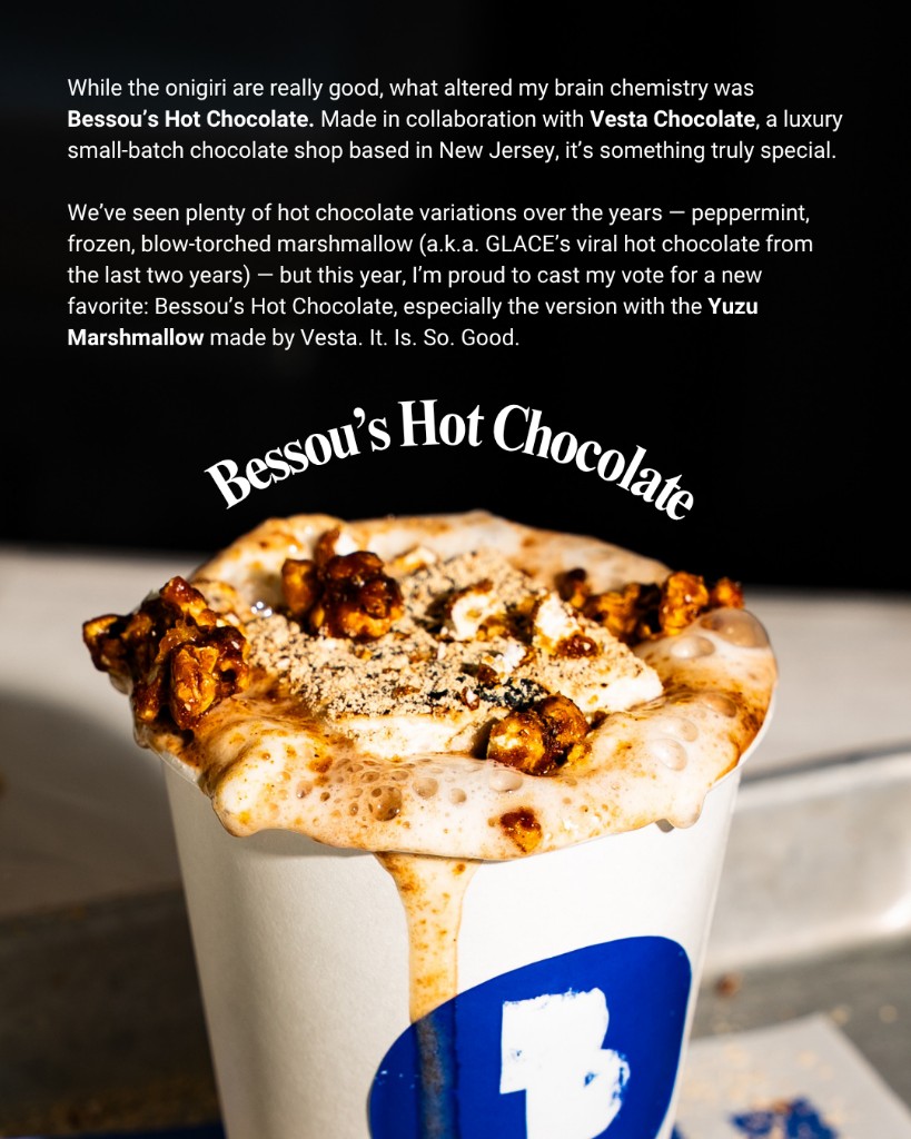 Close-up of Bessou’s hot chocolate