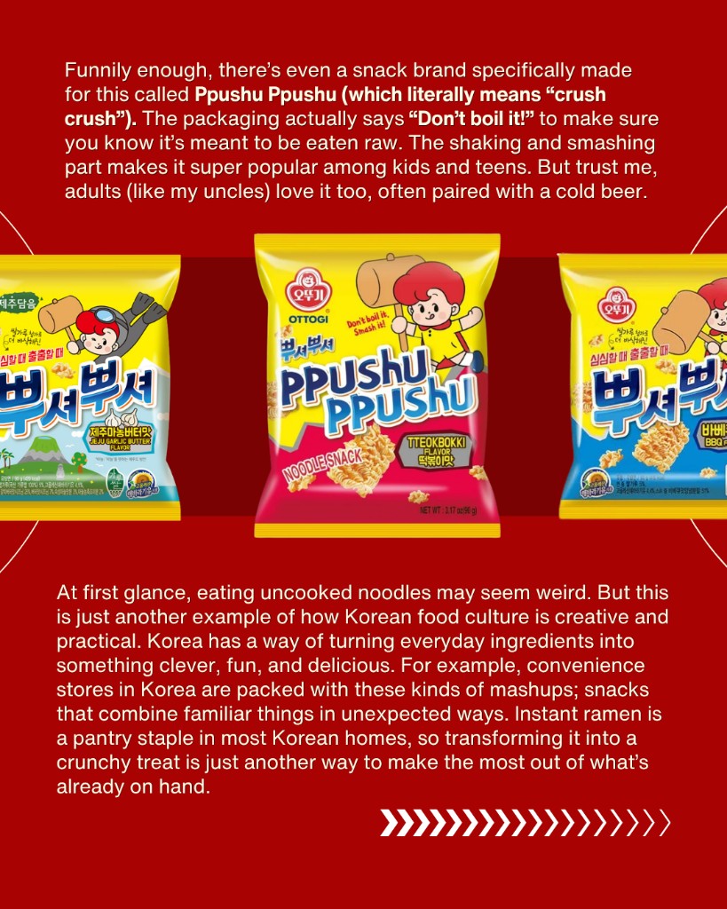 Ppushu Ppushu flavored raw ramen bags