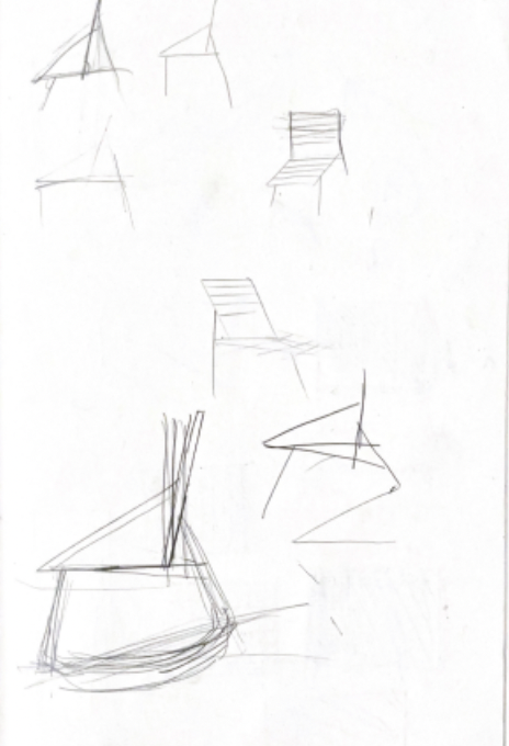 Early chair ideation sketches