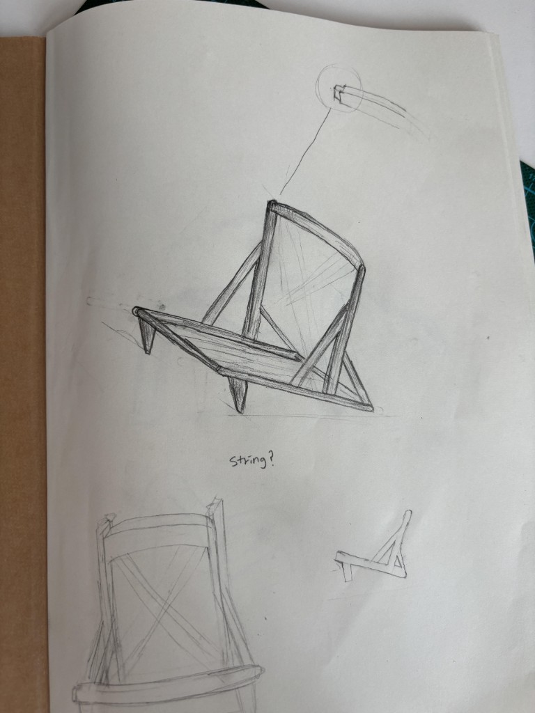 String seat chair concept sketches